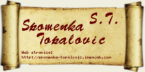 Spomenka Topalović vizit kartica
